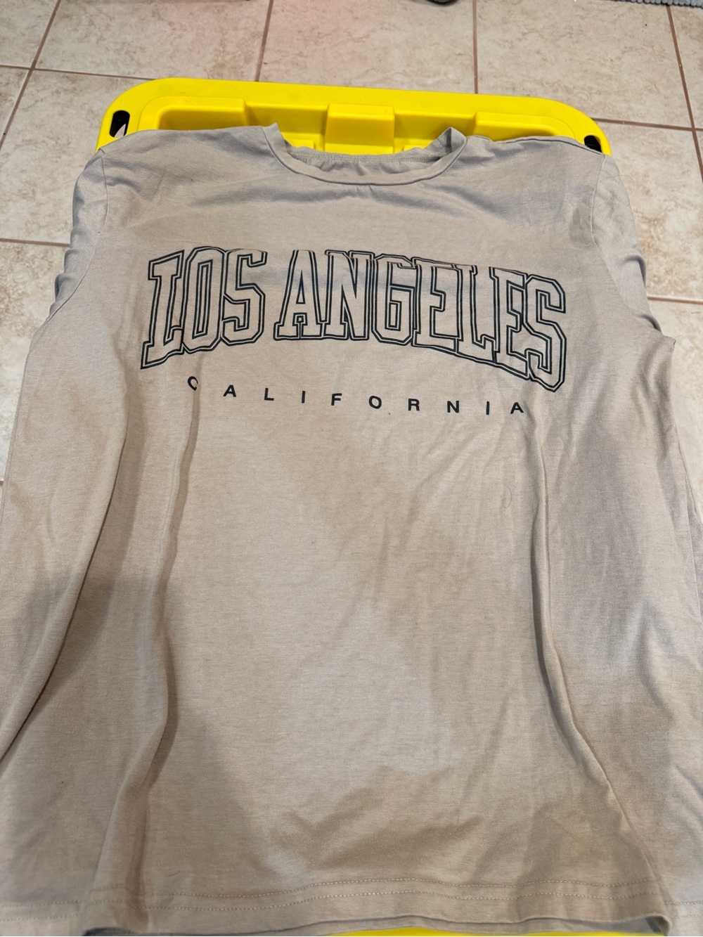 Los Angeles California Graphic Long-Sleeve Shirt - Light Gray
